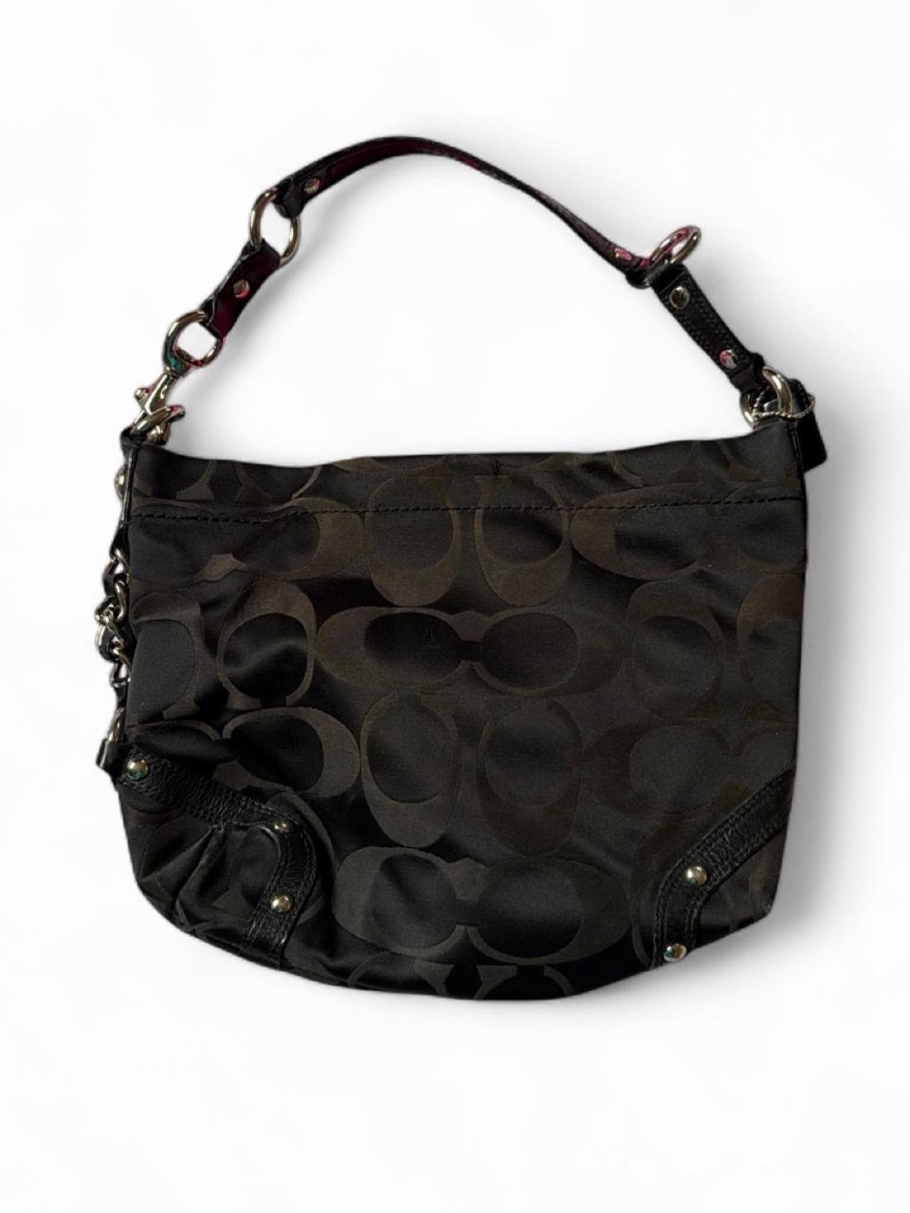 2011 Coach Signature Carly Black Hobo Shoulder Bag